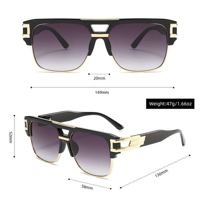 3539 Слънчеви очила с двоен мост, метални, ретро спортни, ежедневни, външна търговия, трансгранична мода
