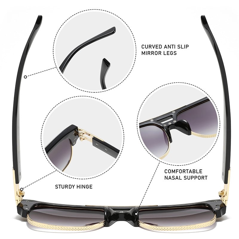 3539 Слънчеви очила с двоен мост, метални, ретро спортни, ежедневни, външна търговия, трансгранична мода
