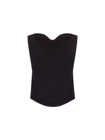 Ženski top bez naramenica, uski kroj, poliester, jednobojna boja, mikroelastični, ljeto 2025