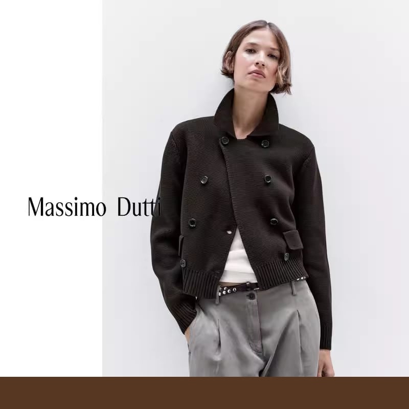Kardigan od kašmira, dvostruko kopčanje, okrugli izrez, dugi rukavi, britanski stil