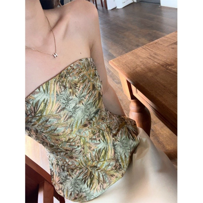 Kamisol top s uklonjivim trakama, A-linijska silueta, tisak u kineskom stilu, za žene, proljeće 2025