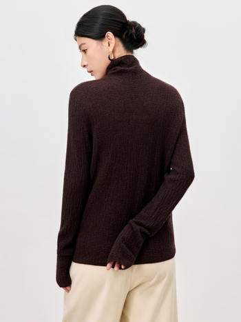 Ženski kašmirski džemper s visokim ovratnikom, dugim rukavima, normalna duljina, srednja debljina, japansko-korejski ležerni stil