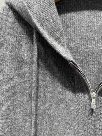 Dámsky kašmírový kardigán s kapucňou a zipsom, pletený, dlhé rukávy, elegantný mestský štýl, zima 2025