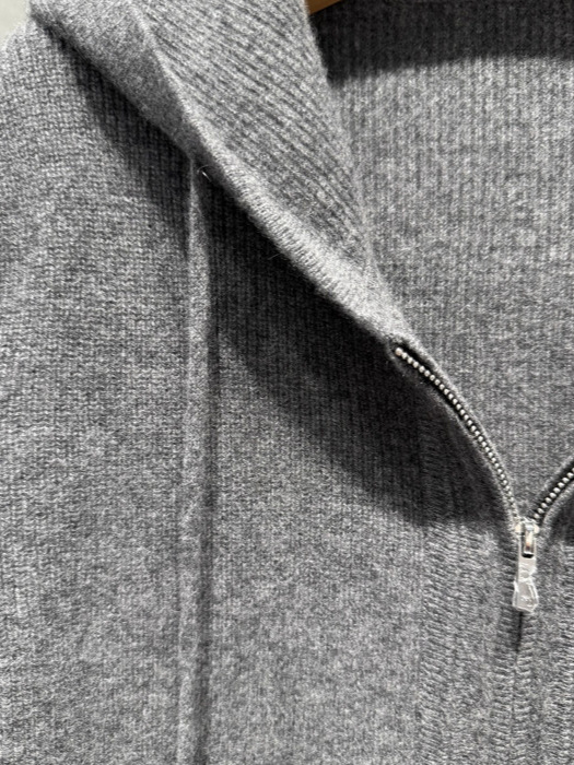 Dámsky kašmírový kardigán s kapucňou a zipsom, pletený, dlhé rukávy, elegantný mestský štýl, zima 2025