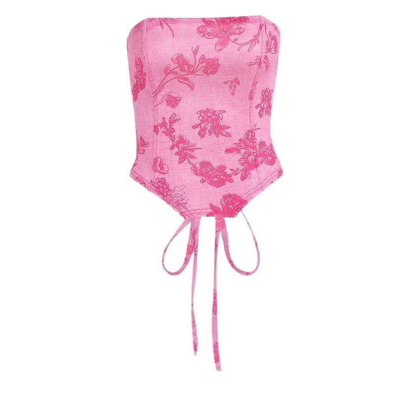 Tube Top – štíhly strih, potlač, polyester so spandexom