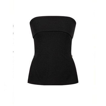 Ženski top s jednim ramenom — mrežasti materijal, ultra kratka duljina, 3D uzorak, kroj u obliku A