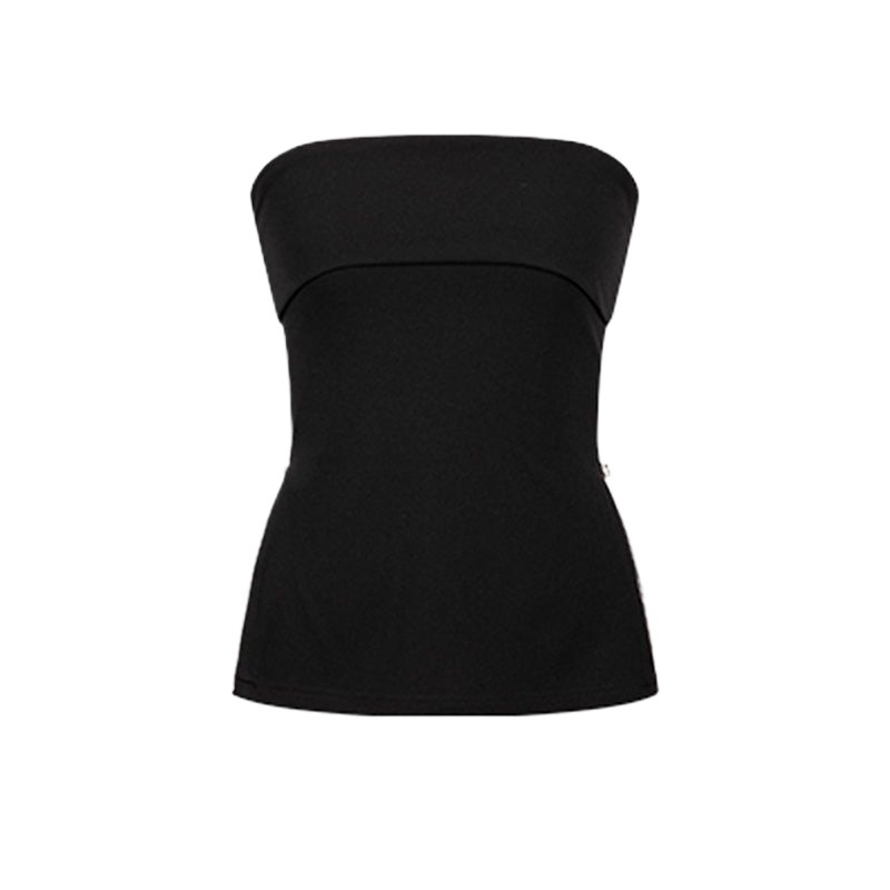 Ženski top s jednim ramenom — mrežasti materijal, ultra kratka duljina, 3D uzorak, kroj u obliku A