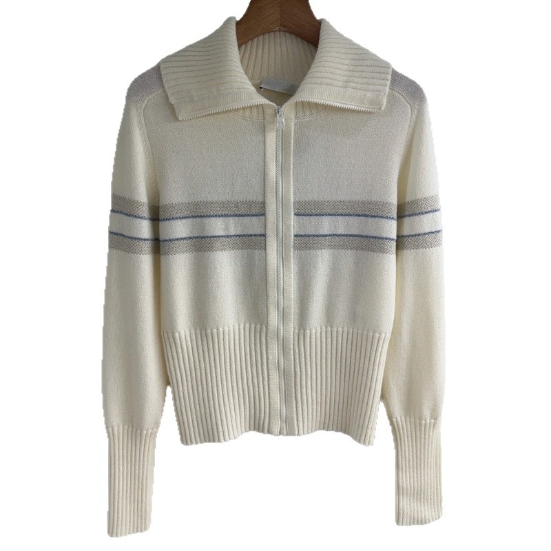 Pletený kardigán s kapucňou a zipsom, geometrický vzor, vlna s kašmírom (<30% kašmír), polo golier, voľný strih