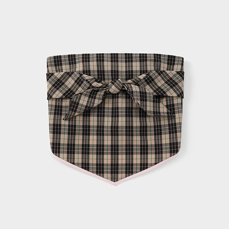 Dámsky bezramienkový crop top s károvaným vzorom, úzky strih, krátka dĺžka, polyester 95%+, jar 2025