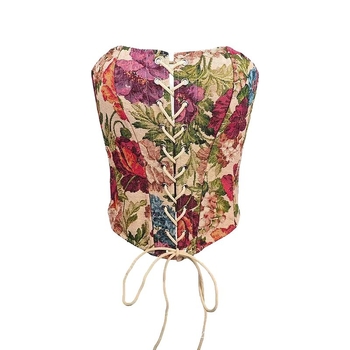 Top z polyesteru s ramienkami, sexy štýl, dĺžka v páse, viazaný na hrudi, s hrubými tvarovanými košíčkami