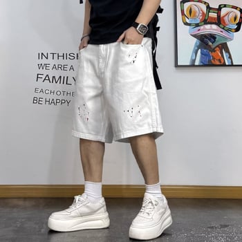 Pánske tenké džínové šortky, kapri dĺžka, voľný strih, mikroelastické, bavlna 30-50%