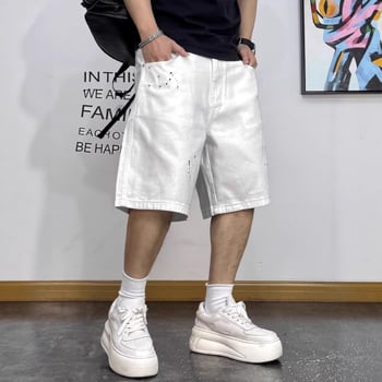 Pánske tenké džínové šortky, kapri dĺžka, voľný strih, mikroelastické, bavlna 30-50%