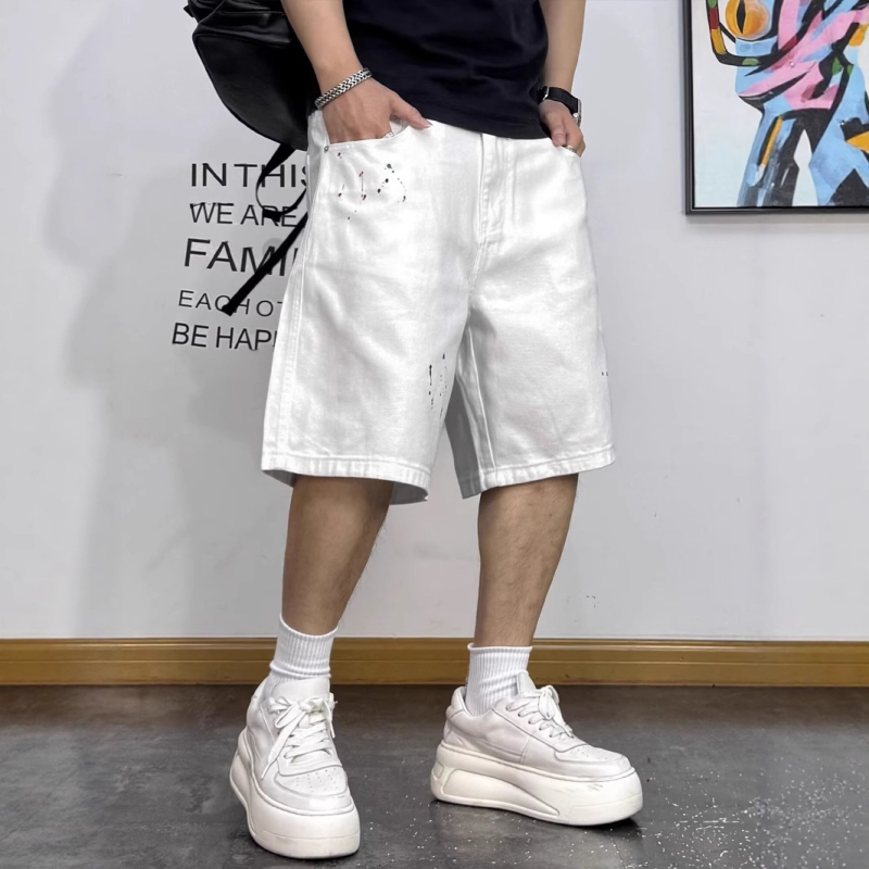 Pánske tenké džínové šortky, kapri dĺžka, voľný strih, mikroelastické, bavlna 30-50%