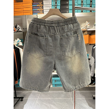 Pánske rifľové šortky, High Street štýl, voľný strih, šnúrkové zapínanie, dĺžka po kolená