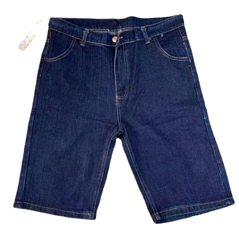 Pánske džínové šortky v štýle Hongkongu, pracovné oblečenie, voľný rovný strih, capri dĺžka, bavlna, mikro elastickosť