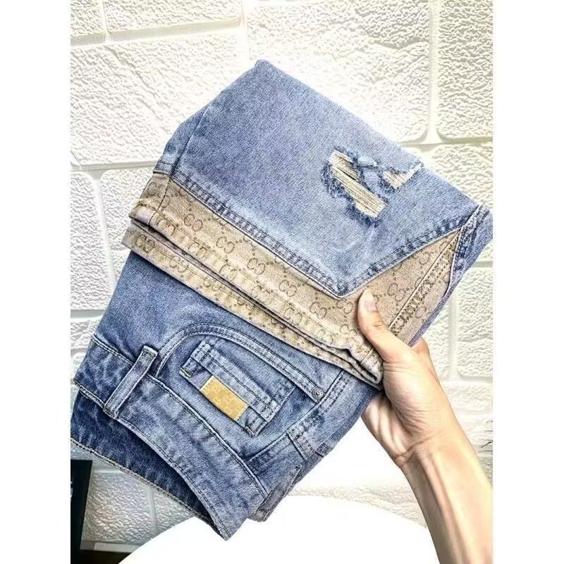 Pánske džínové šortky, washed vintage vzhľad, rozstrapkané, bavlna, rovný strih, elastický pás, leto