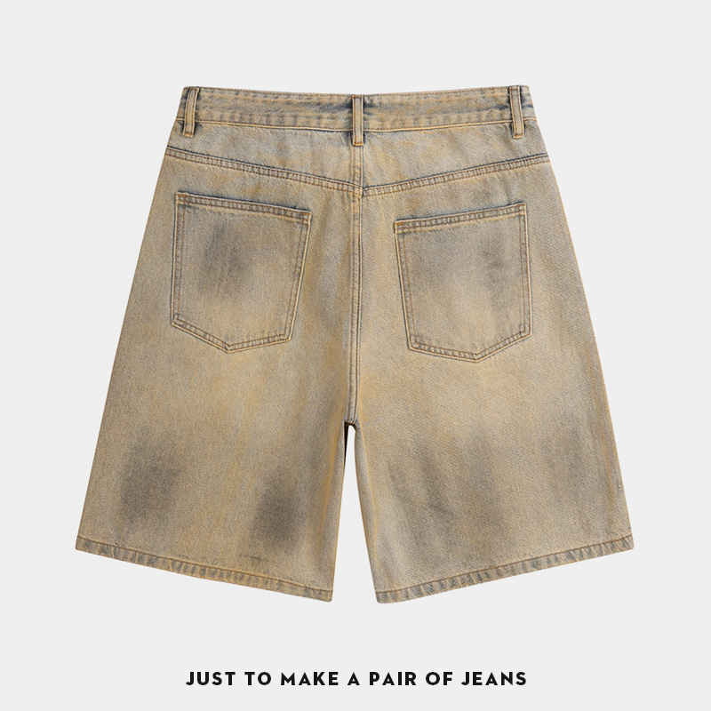 Džínsové šortky voľného strihu, vintage štýl, prírodná bavlna, CVC, mikroelastické