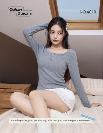 Pulóver z bavlneno-viskózovej zmesi, úzky strih, okrúhly výstrih, dlhé rukávy