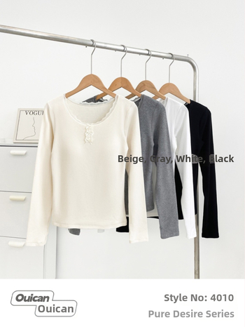 Pulóver z bavlneno-viskózovej zmesi, úzky strih, okrúhly výstrih, dlhé rukávy