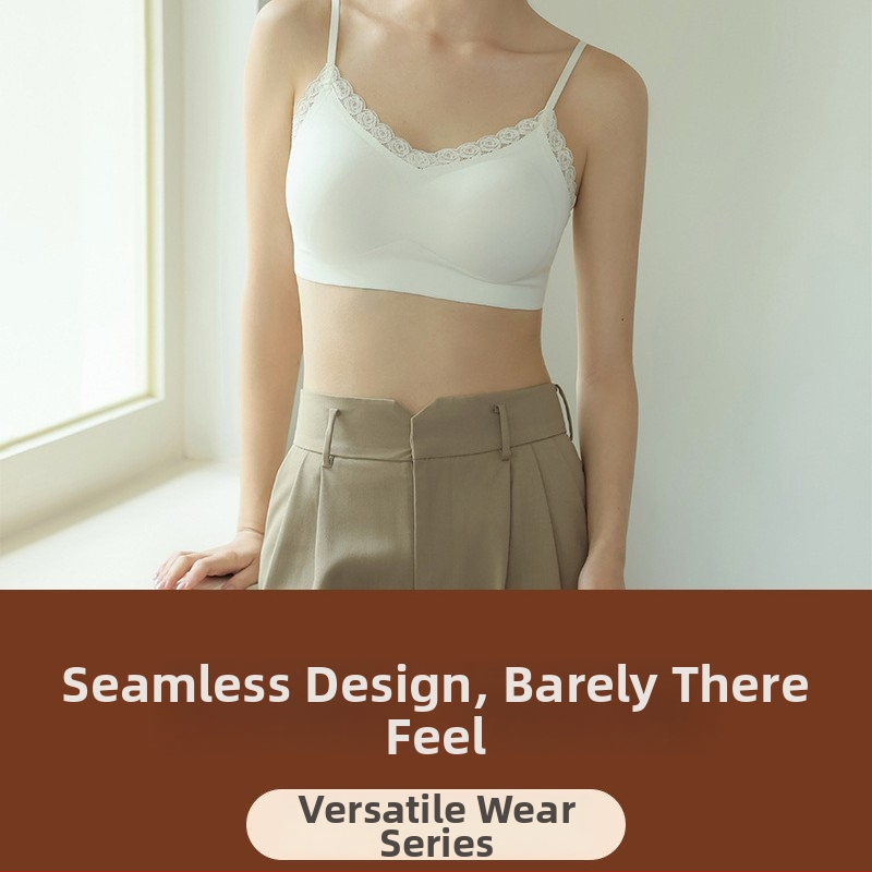 Be siūlų nailono camisole su 3/4 puodeliais, fiksuotos petnešos, užpildytos formuoti puodeliai su medvilnės įdėklu, kvėpuojanti