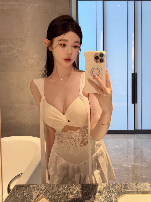 Lagani čipkasti top s umetkom za dojke, s jednim ramenom, kratki top, romb uzorak, pamuk-elastan smjesa, 90–95% pamuk, ≤30% elastan, literarno retro kineski stil