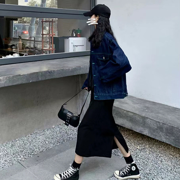 Trudnička midi suknja, bez ovratnika, neravan rub, akril vlakna