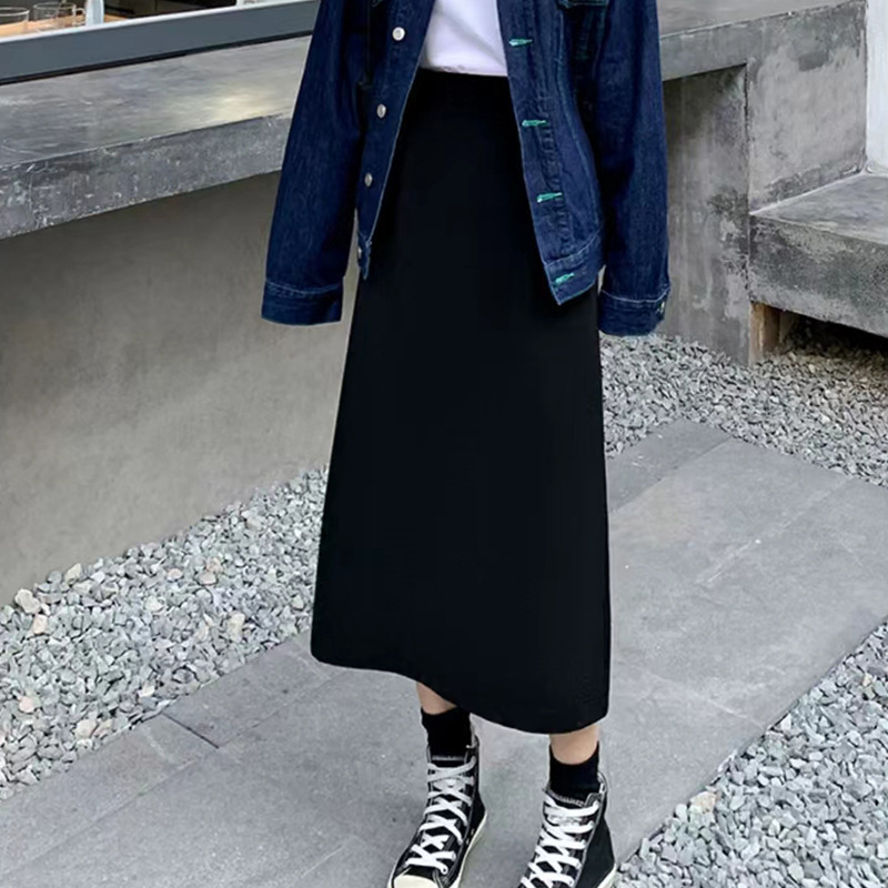 Trudnička midi suknja, bez ovratnika, neravan rub, akril vlakna