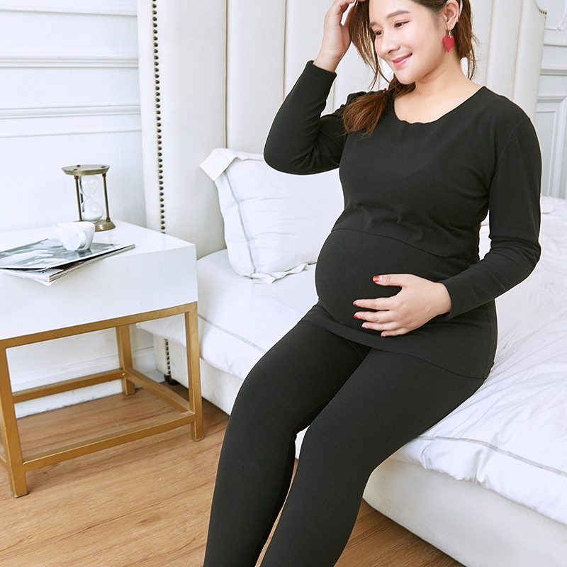 Pregnant Taotao set za trudnoću s otvorom za dojenje, dugi rukav, De Velvet tkanina, 80–90% poliester, jesen 2023