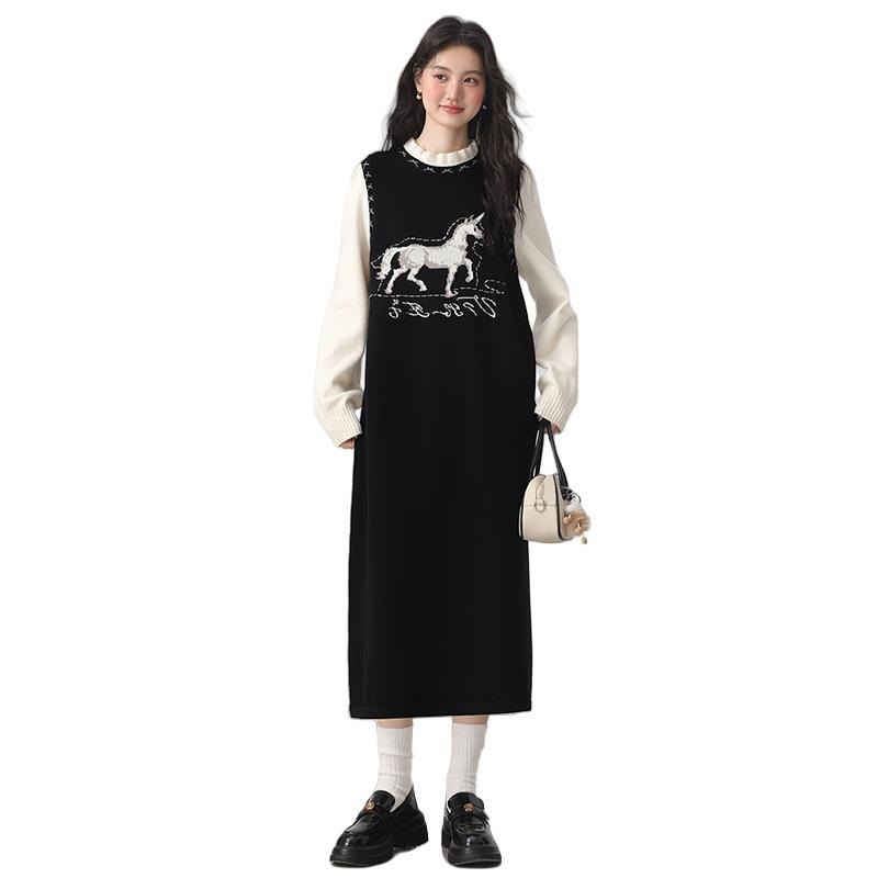 Trudnička haljina bez rukava, okrugli izrez, A-linija, mini duljina, mješavina pamuka, svjež i sladak stil