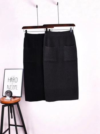 Trudnička suknja One-step, mini duljina, pleteni materijal, pamuk 80–90%, japansko-korejski ležerni stil, proljeće 2025