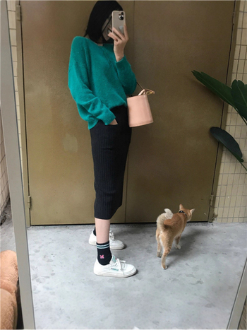 Trudnička suknja One-step, mini duljina, pleteni materijal, pamuk 80–90%, japansko-korejski ležerni stil, proljeće 2025