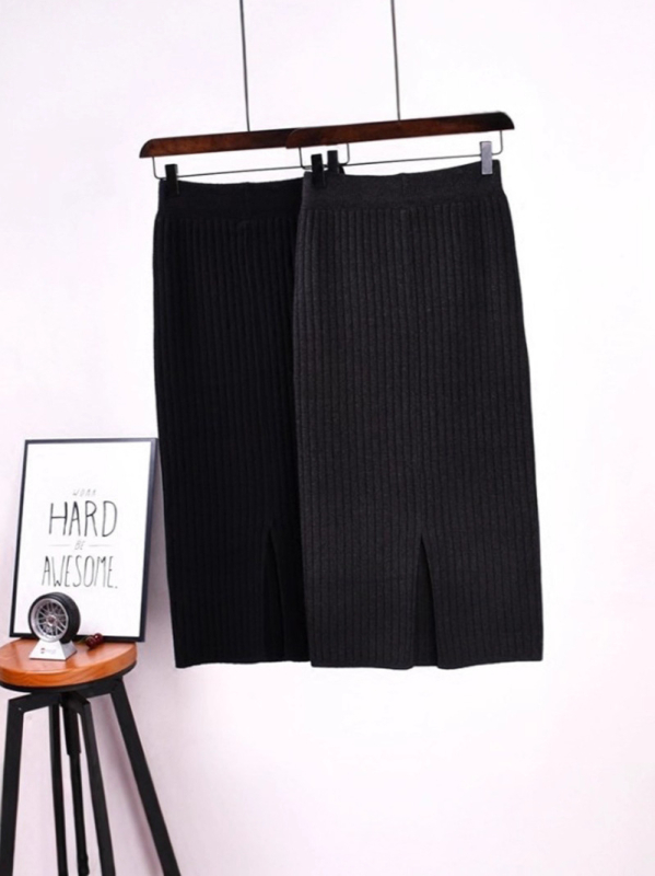 Trudnička suknja One-step, mini duljina, pleteni materijal, pamuk 80–90%, japansko-korejski ležerni stil, proljeće 2025