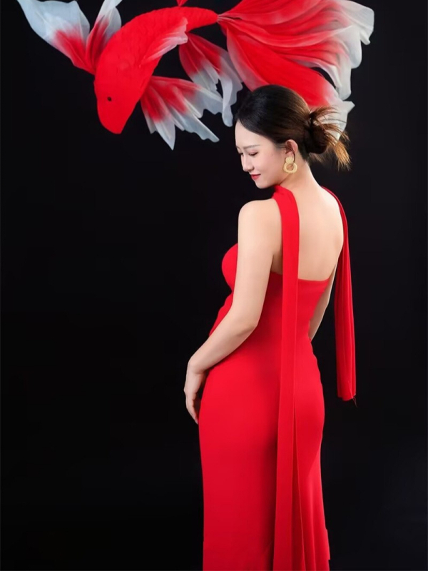 Set za trudnoću fotografiranje: bez rukava kostim s suknjom, srednja duljina suknje, elegantan uredski stil, izdanje 2025