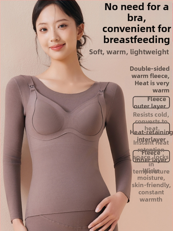 Grūtnieču krūšu barošanai top ar iekšējām spilveniem, ziemas termālais top, šaurs siluets, 3/4 piedurknes, apaļš kakls, 2025. gada modelis