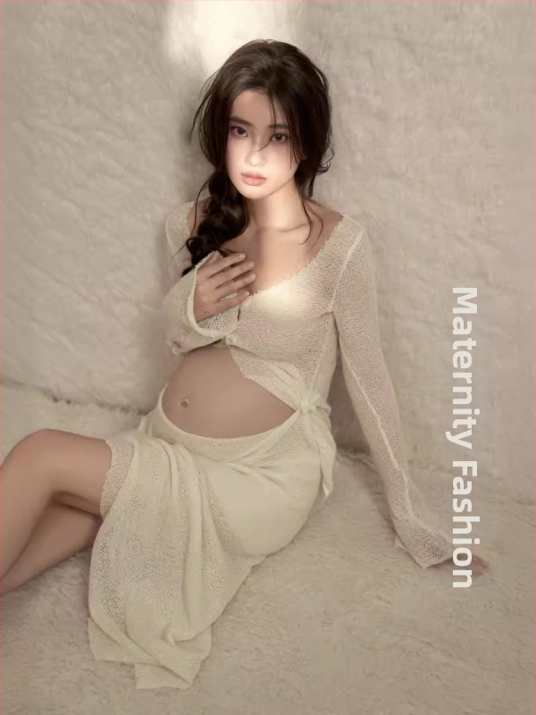 Tehotenský kostým so sukňou na fotenie, polyester, hlavný materiál pod 30%, leto 2024, štýl japonsko-kórejský voľnočasový