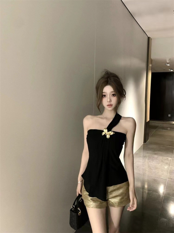 Jednoramenný tube top – Polyester 90–95% – Leto 2024 – Pre dospelé ženy – Sexy Wind štýl