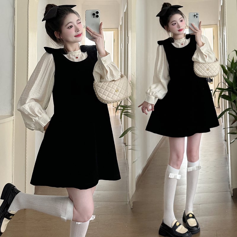 Kostim s suknjom od velura, dugi rukavi, srednja duljina suknje, glavni materijal 50–70%, 2025 izdanje