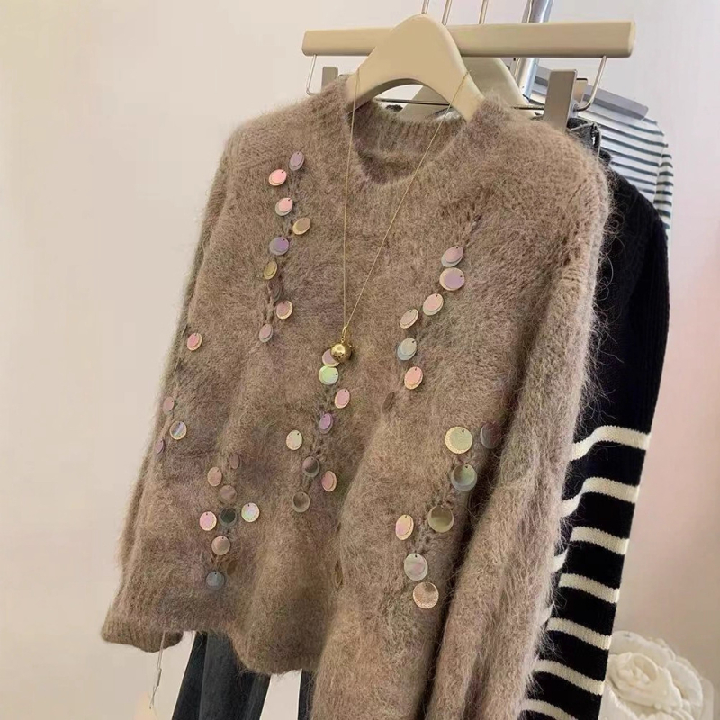 Puls od ovčje vune, širokog kroja, s kapuljom, debeli pleteni materijal, dugi rukavi