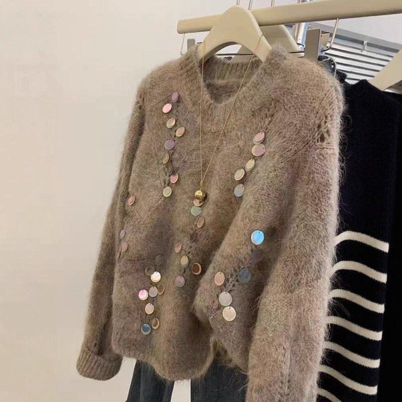 Puls od ovčje vune, širokog kroja, s kapuljom, debeli pleteni materijal, dugi rukavi