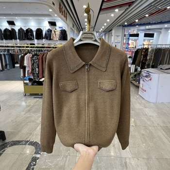 Kardigan s polo ovratnikom, rukavi tip princeze, 3/4 rukava, književno retro stil, PVC smjesa do 30%