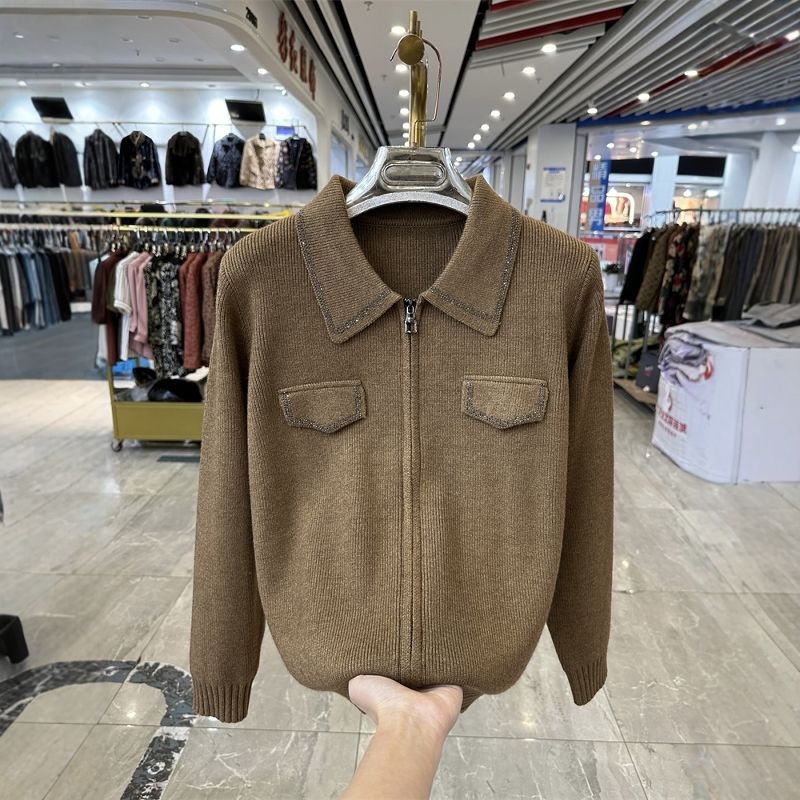 Kardigan s polo ovratnikom, rukavi tip princeze, 3/4 rukava, književno retro stil, PVC smjesa do 30%