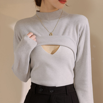 Majica za dojenje s stojećim ovratnikom, dugi rukavi, pleteni materijal, 90% pamuk, otvor za dojenje