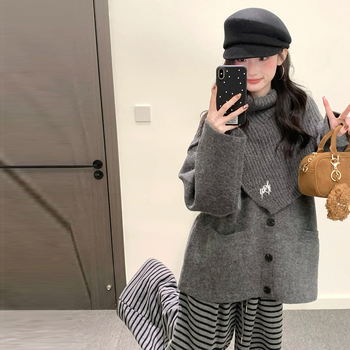 Kaheosaline komplekt: pikkade varrukatega top ja pikkade pükstega, akrüülkangas 95%+, värske ja magus stiil, lansseerimine 2025