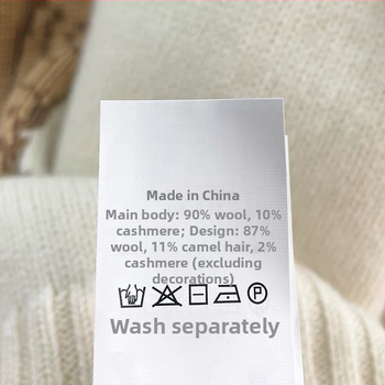 Vilnas un kašmīra džemperis ar lāču izšuvumu, apaļš kakls, garas piedurknes, šaurs piegriezums