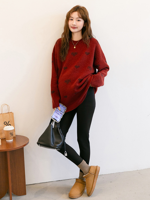 Majčinski pulover u korejskom stilu, udoban širokog kroja, akrilna vlakna 70–80%, srednja duljina, dugi rukavi