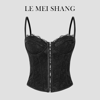 Čipkasti bustier s kostima, leđa otvorena, fiksirani naramenici, uski kroj — Milk Silk materijal, glavni materijal: poliester, mikroelastičan, slim fit
