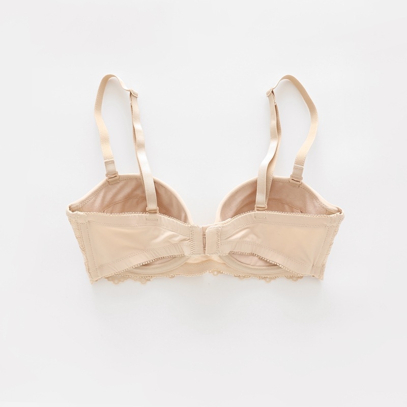 Čipkasti grudnjak bez naramenica s cupom 1/2, s odvojivim trakama, s učvršćenjem, Nylon/Spandex 90/10