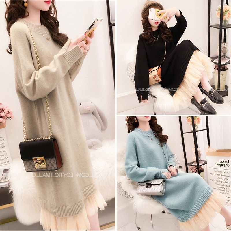 Trudnički jesenski outfit s rukavima 3/4, polo ovratnik, opuštena silueta, haljina-pulover od PVC smjese (≤30%), Tr fabric