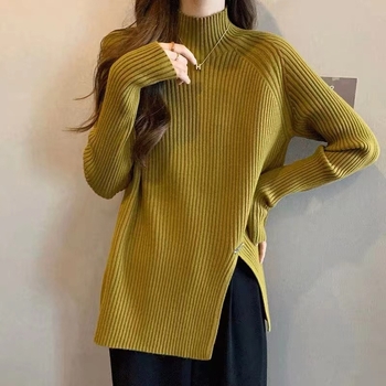 Top za dojenje, pleteni top s francuskim polu-visokim ovratnikom, za jesen-zimu, postporođajno razdoblje