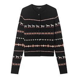 Cardigan džemper, mješavina vune, okrugli izrez, dugi rukavi, labav kroj